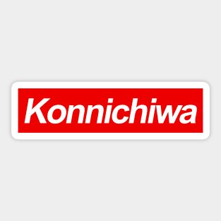 Red Box Tee - Konnichiwa Sticker